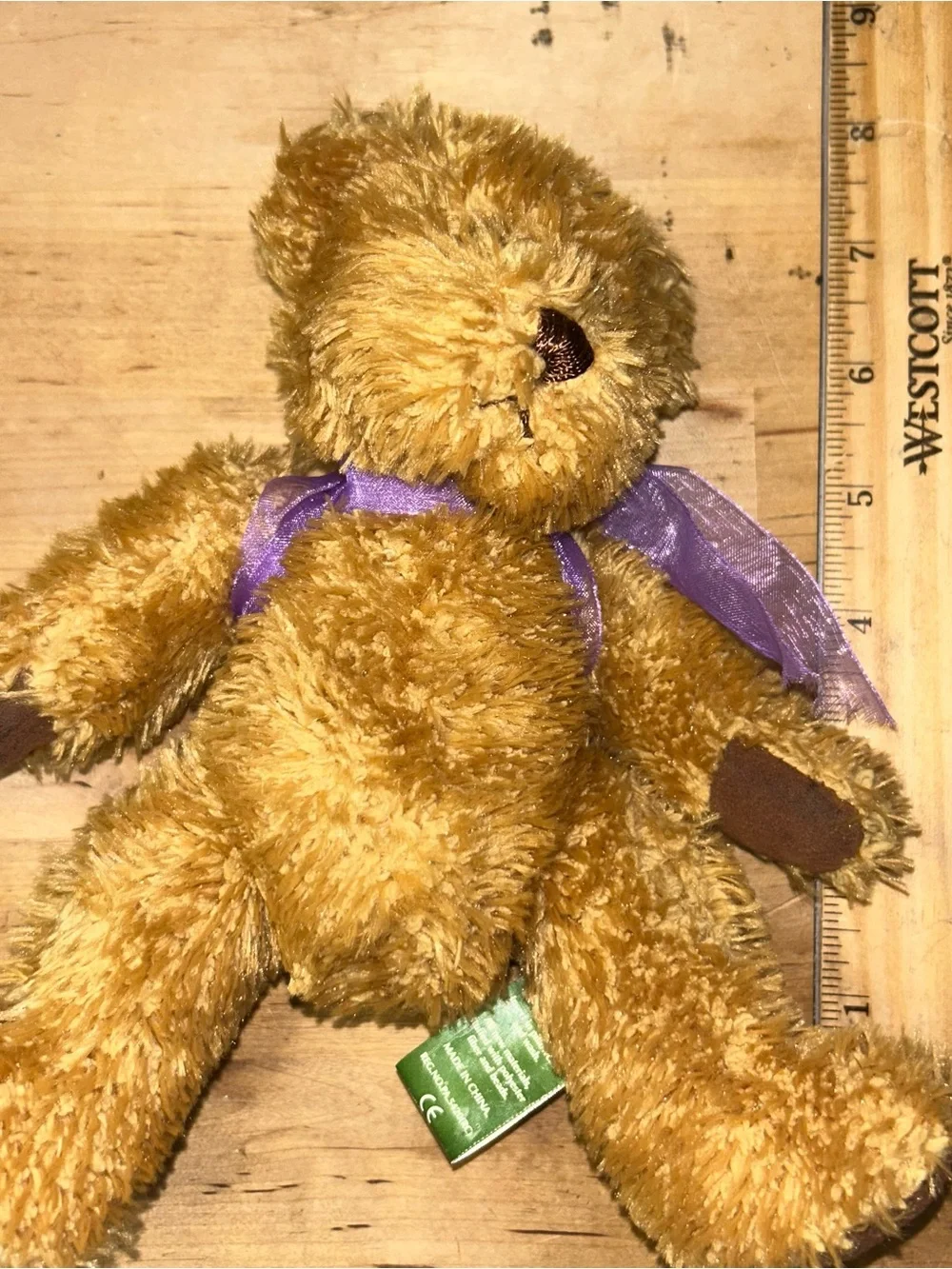 First & Main Inc 9”  Teddy Bear Plush Good Condition “Scruffy” 1742 Brown